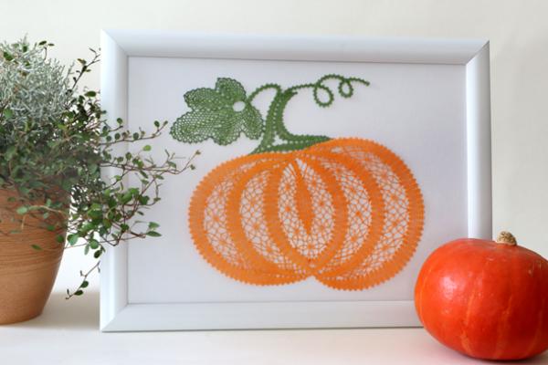 623 Klöppelbrief  "Kürbis" aus der Serie "Antik"